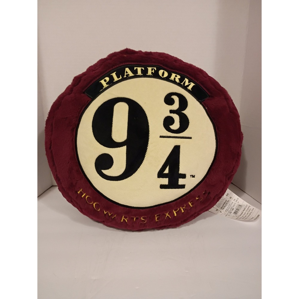 Harry Potter Platform 9 3/4 Round Plush Pillow Hogwarts Express Miniso Burgundy